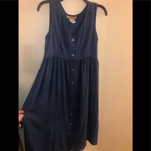 Blue Gingham Vintage Jumper Dress w/buttons by Sostanza